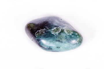 Macro Mineral Stone Jade Brazilian on white background
