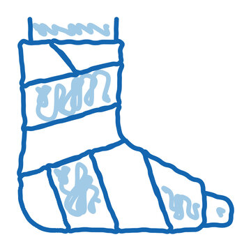 Leg Foot Gipsum Bandage Orthopedic doodle icon hand drawn illustration  Stock Vector | Adobe Stock