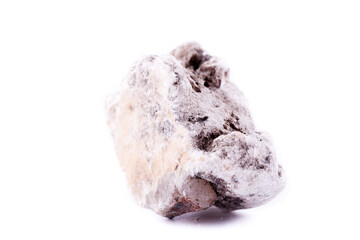 macro mineral phlogopite stone on a white background