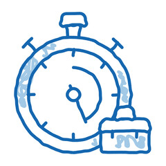 Stopwatch And Suitcase Agile Element doodle icon hand drawn illustration