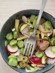 organic vegan salad close up shot 