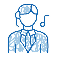 Female Silhouette Singing Song In Opera Vector