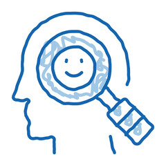 Optimistic Way of Thinking Biohacking doodle icon hand drawn illustration