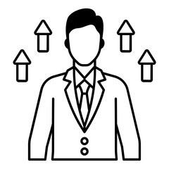 Employee Development Concept, hrm symbol on white background, Staff Promotions Vector color Icon Design, Business Character Stock illustration