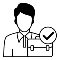 Regular or  fixed-term Staff Members Vector color Icon Design, Permanent Employee Concept, Hrm symbol on white background, Business Character Stock illustration