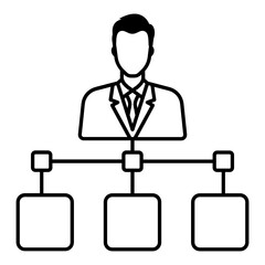 Company hierarchy chart vector Color icon design, Orgnization Chart concept, hrm symbol on white background, corporation flowchartstock illustration
