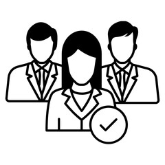 Specialized Team Task Force Vector color Icon Design, Group Job Concept, hrm symbol on white background, Business characters stock illustration