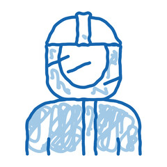 Protective Suit and Mask Metallurgical doodle icon hand drawn illustration