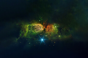 Beautiful multicolored galaxy. Elements of this image were furnished by NASA.