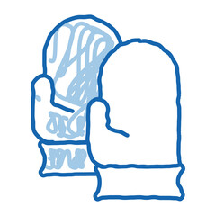 Factory Protective Gloves Metallurgical doodle icon hand drawn illustration