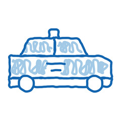 Taxi Car Online doodle icon hand drawn illustration