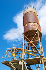 Metal tanks in a farm