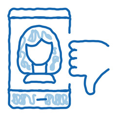 Dislike Avatar Female doodle icon hand drawn illustration