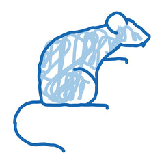 Rat doodle icon hand drawn illustration
