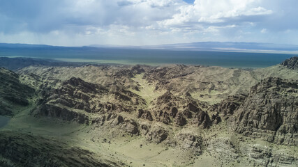 mountain view in the mongolian desert