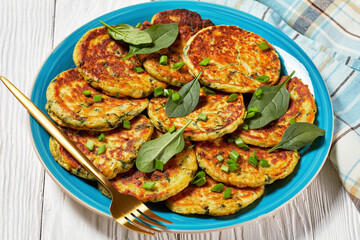 vegan chickpea spinach pancakes on a plate