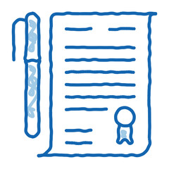 Document doodle icon hand drawn illustration
