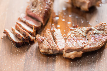 Closeup carnivore diet. Meat heal idea. Plant-free. Non-vegan. Healthy nutrition food.