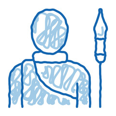 Hunter doodle icon hand drawn illustration