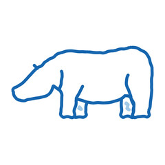 Hippo doodle icon hand drawn illustration