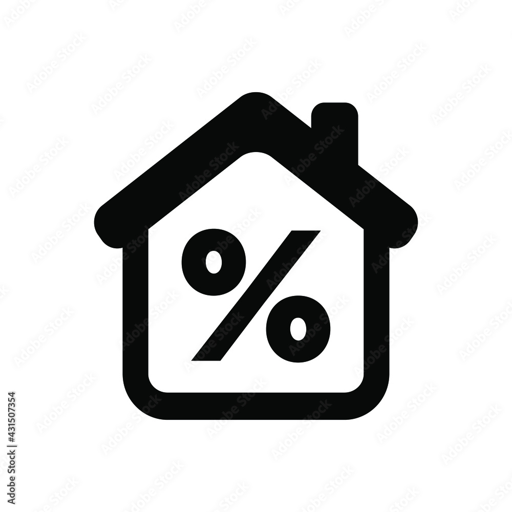 Sticker home mortgage loan icon