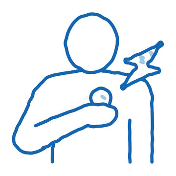 recommend clip art: Chest Pain doodle icon hand drawn illustration