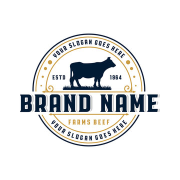 Beef farm vintage logo