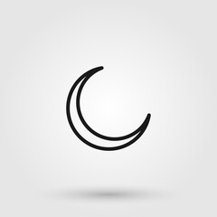 Moon icon. Crescent symbol. Line icon for websites, apps and UI design.