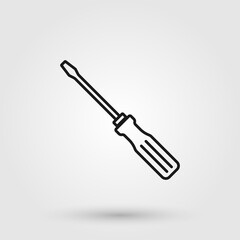 Screwdriver vector icon. Repair, technical support, workshop concept element.