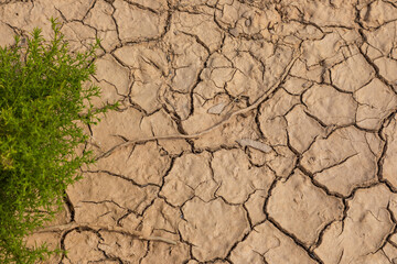 Nature background of cracked dry lands. Antiparos island, Greece.