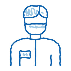 Doctor Surgeon Man doodle icon hand drawn illustration