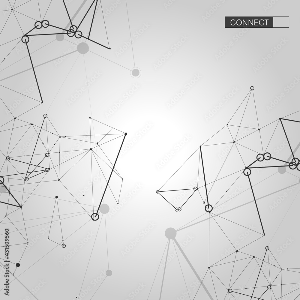 Aufkleber Presentation template. Business technology concept. Vector pattern. Communication network. Minimal background. Future technology. Brochure creative design