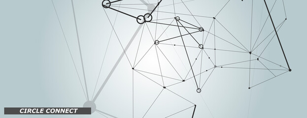 Modern abstract pattern with molecules connect on light background. Network connection structure. Light connection structure. Molecular structure. Vector pattern. Design element