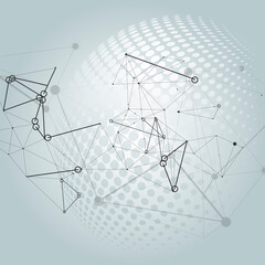 Abstract connect on gradient background. Business concept. Abstract communication network banner. Vector background template. Business card