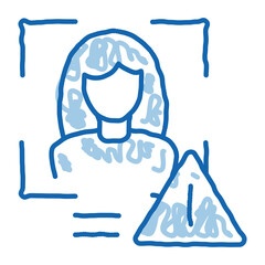 Identity Alert Woman doodle icon hand drawn illustration