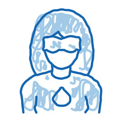 Super Hero Woman doodle icon hand drawn illustration