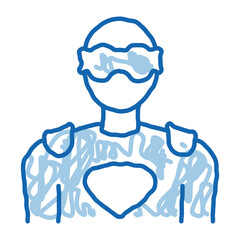 Super Hero Man doodle icon hand drawn illustration