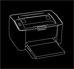 printer white on black background
