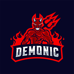 Red devil mascot logo
