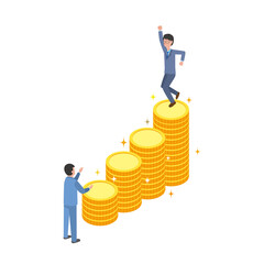 お金が貯まって喜ぶ男性