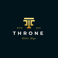 Initial T letter logo design template, line concept, vector illustration