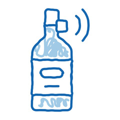 Beverage Bottle with Signal Sensor doodle icon hand drawn illustration