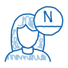 Woman Rejuvenate Vitamin doodle icon hand drawn illustration