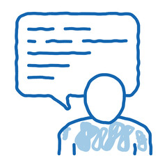 Man, Text In Quote Frame doodle icon hand drawn illustration