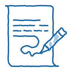 Paper List And Pencil doodle icon hand drawn illustration