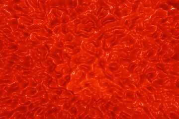Abstract waves red liquid blood cell background 3D rendering