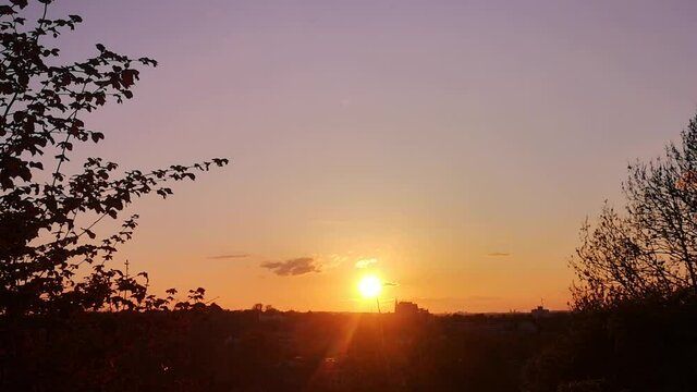 calm sunset over Muelheim an der Ruhr, Germany
