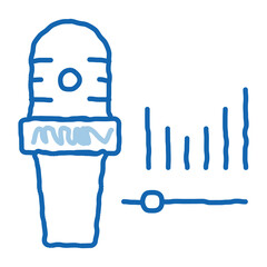 Microphone Audio Waves doodle icon hand drawn illustration