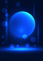 digital futuristic technology concept vector illustration in blue color