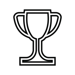Trophy icon, winning cup with star isolated on white background. First place, award bowl. Symbol of success, victory, championship. Vector flat line illustration. eps. 10